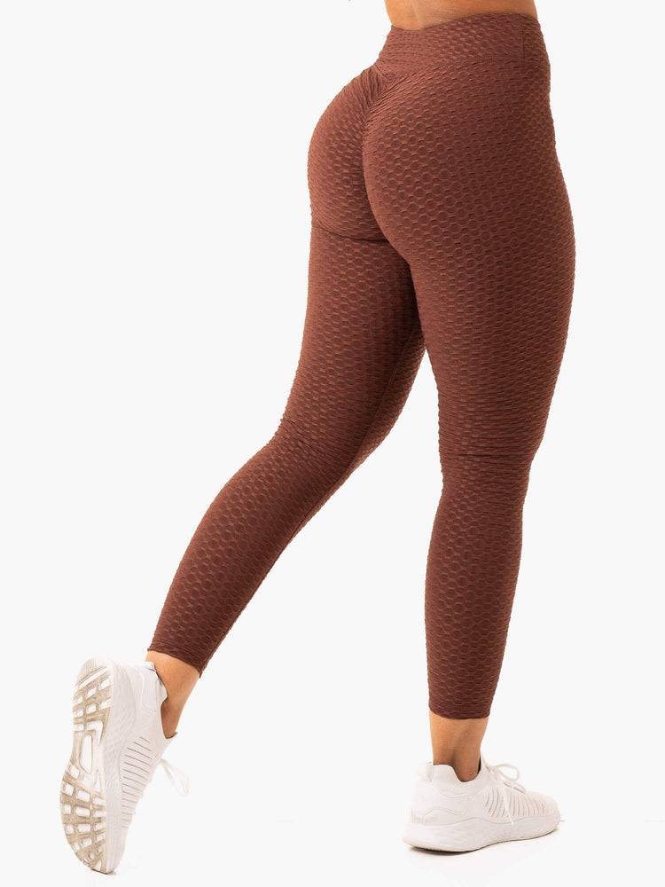 Legginsy Damskie Ryderwear Women Leggings Optic Scrunch Bum Czekolada | PL2373TV