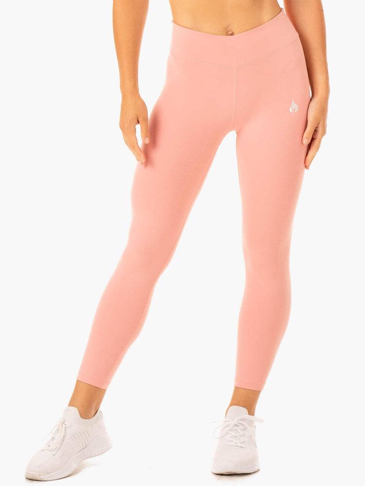 Legginsy Damskie Ryderwear Women Leggings Revival Scrunch Bum Różowe | PL2375EX