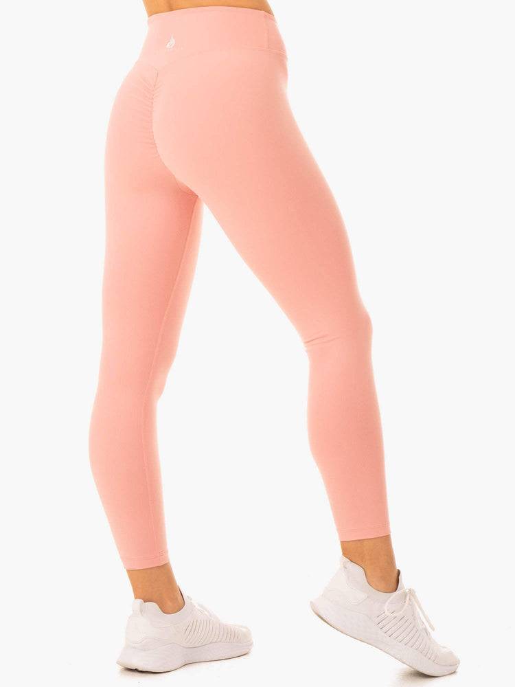 Legginsy Damskie Ryderwear Women Leggings Revival Scrunch Bum Różowe | PL2375EX