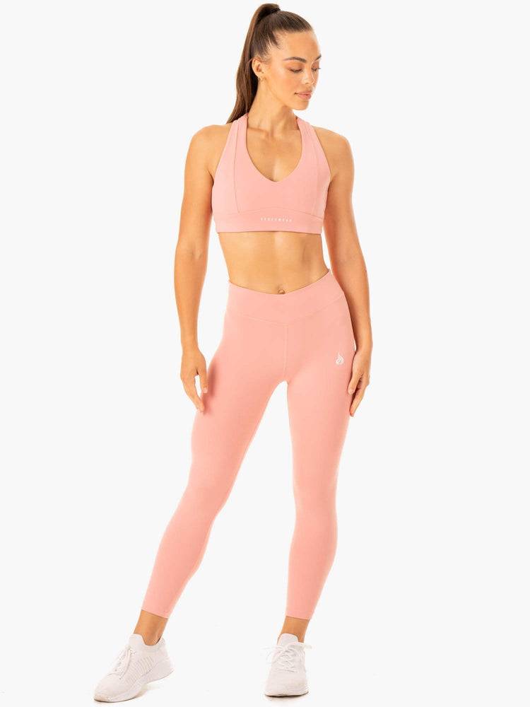 Legginsy Damskie Ryderwear Women Leggings Revival Scrunch Bum Różowe | PL2375EX