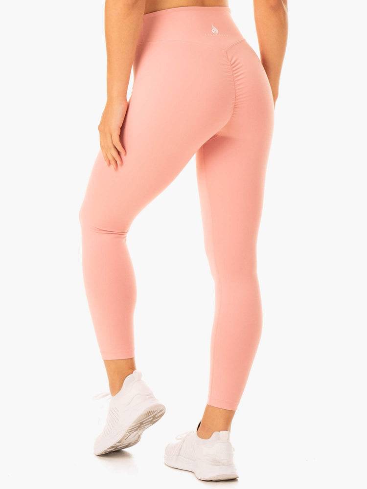 Legginsy Damskie Ryderwear Women Leggings Revival Scrunch Bum Różowe | PL2375EX