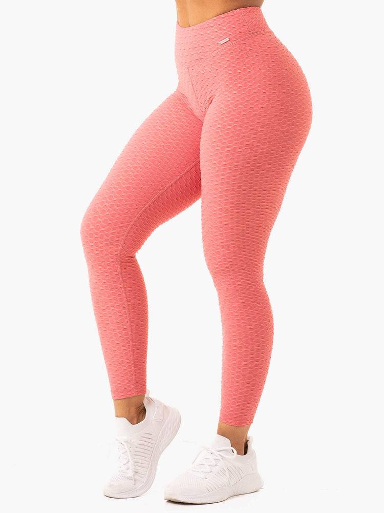 Legginsy Damskie Ryderwear Women Leggings Optic Scrunch Bum Różowe | PL2376WY