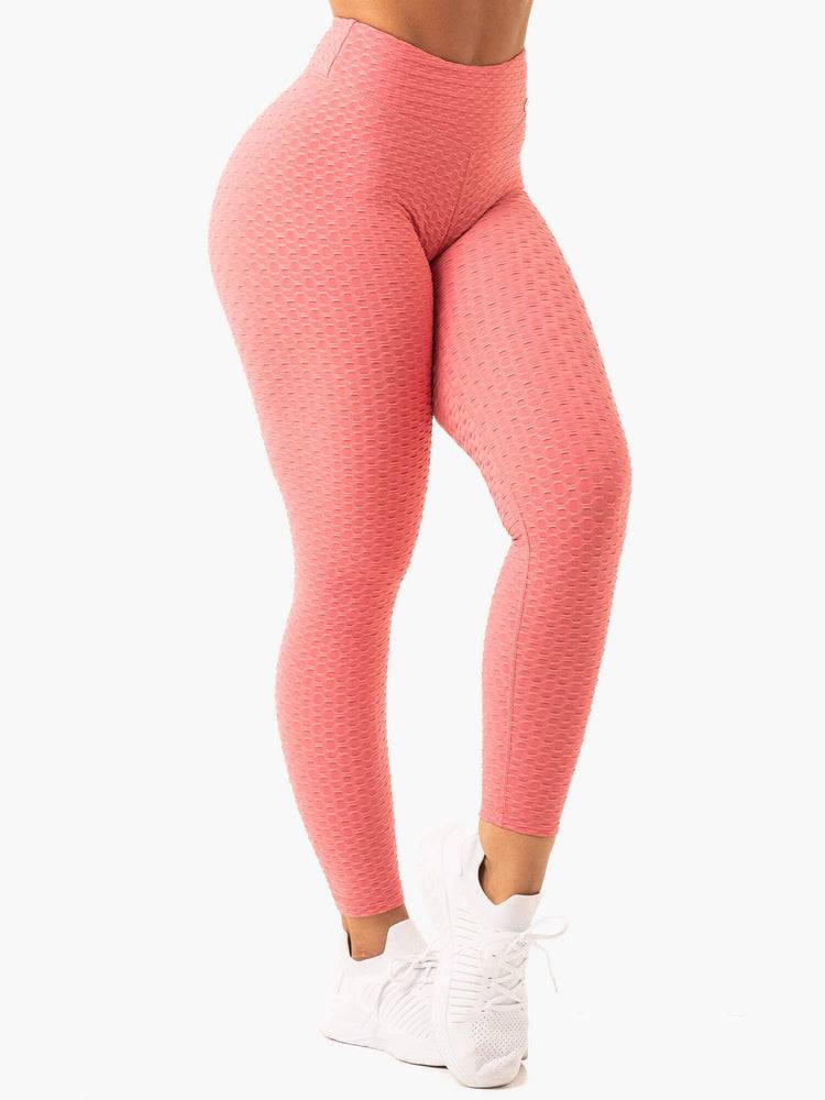 Legginsy Damskie Ryderwear Women Leggings Optic Scrunch Bum Różowe | PL2376WY