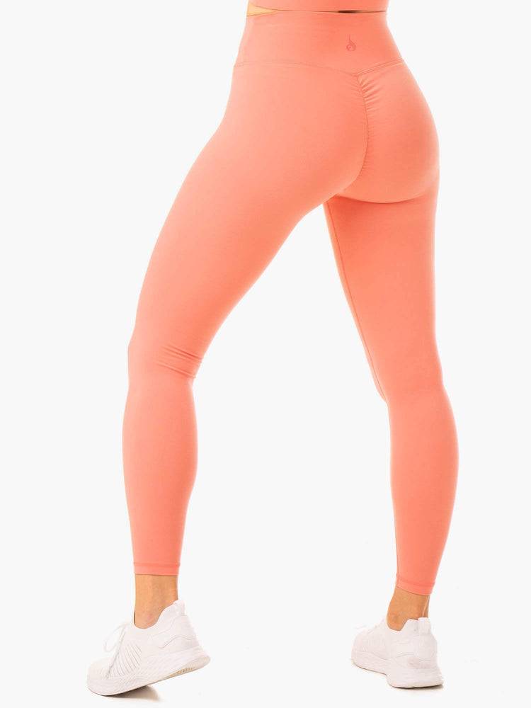 Legginsy Damskie Ryderwear Women Leggings Serene Cross Over Scrunch Różowe Różowe | PL2378MA