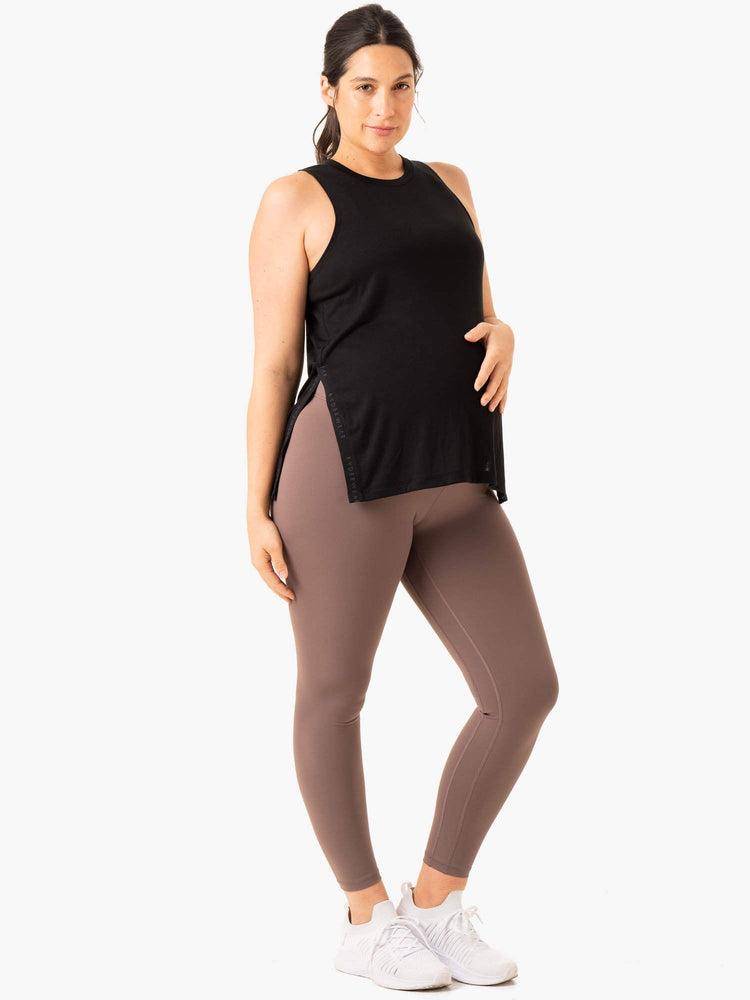 Legginsy Damskie Ryderwear Women Leggings Active Bump Czekolada | PL2382CE