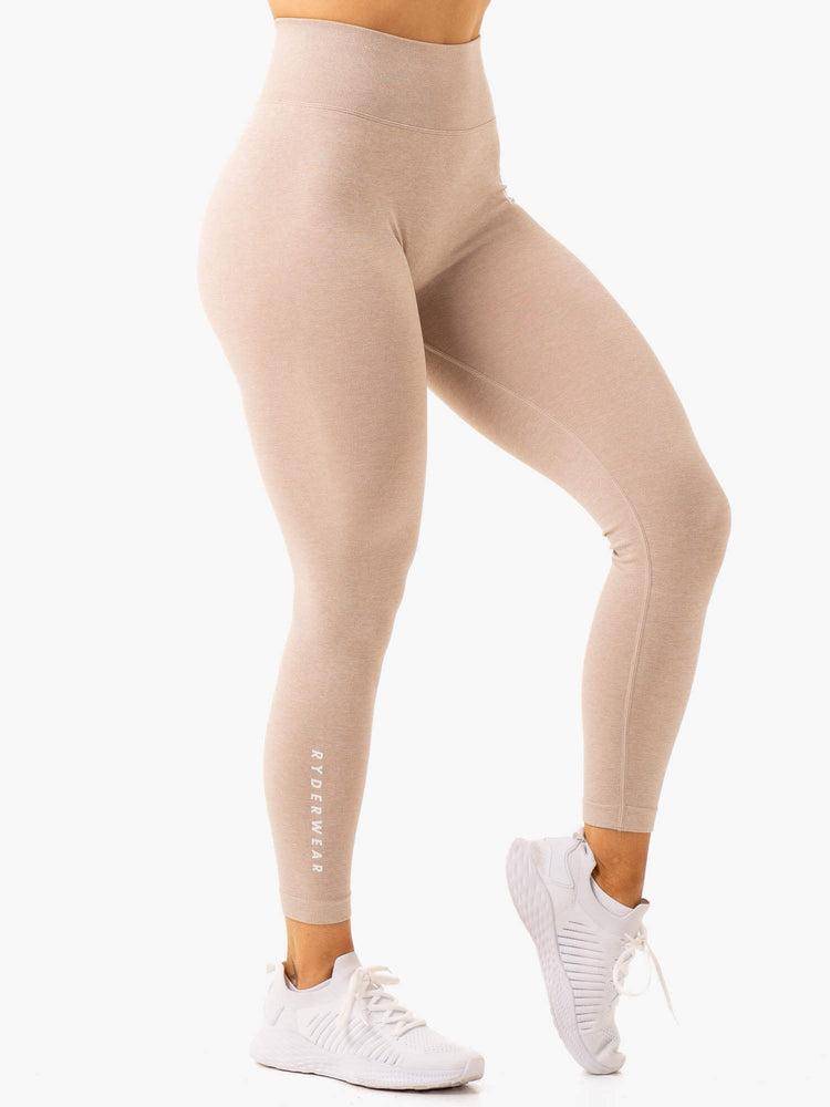 Legginsy Damskie Ryderwear Women Leggings Essential Seamless Brązowe | PL2386KI