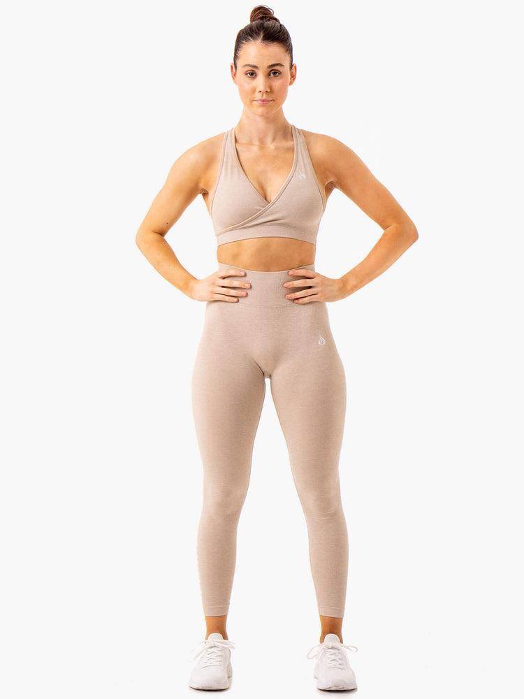 Legginsy Damskie Ryderwear Women Leggings Essential Seamless Brązowe | PL2386KI