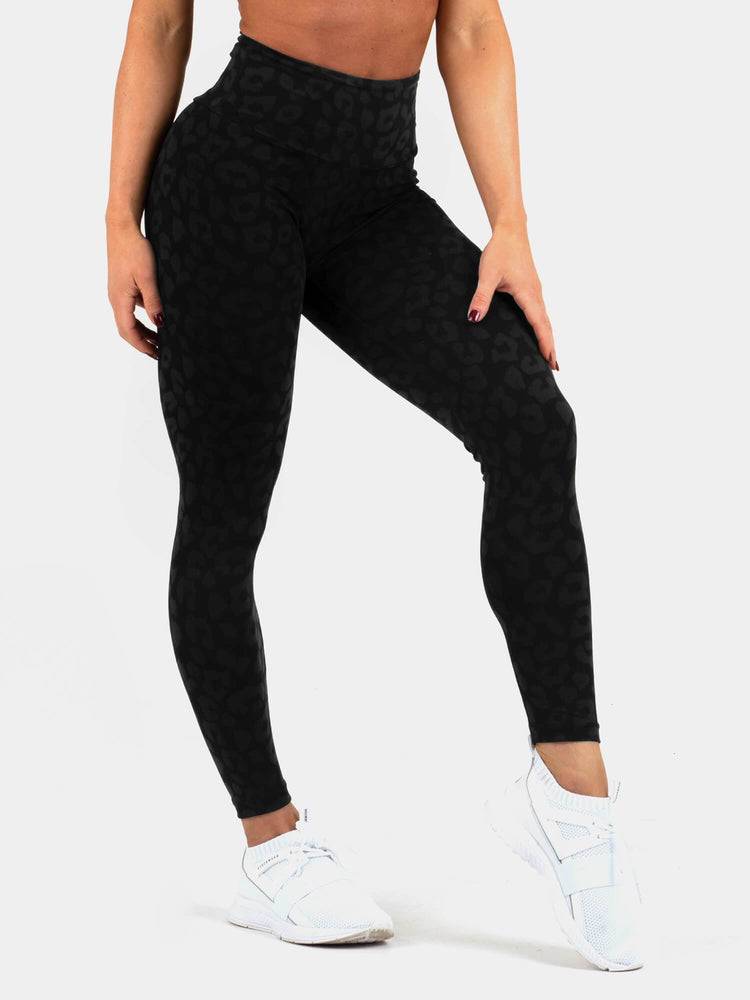 Legginsy Damskie Ryderwear Women Leggings Instinct Scrunch Bum Panterka Czarne | PL2387JJ