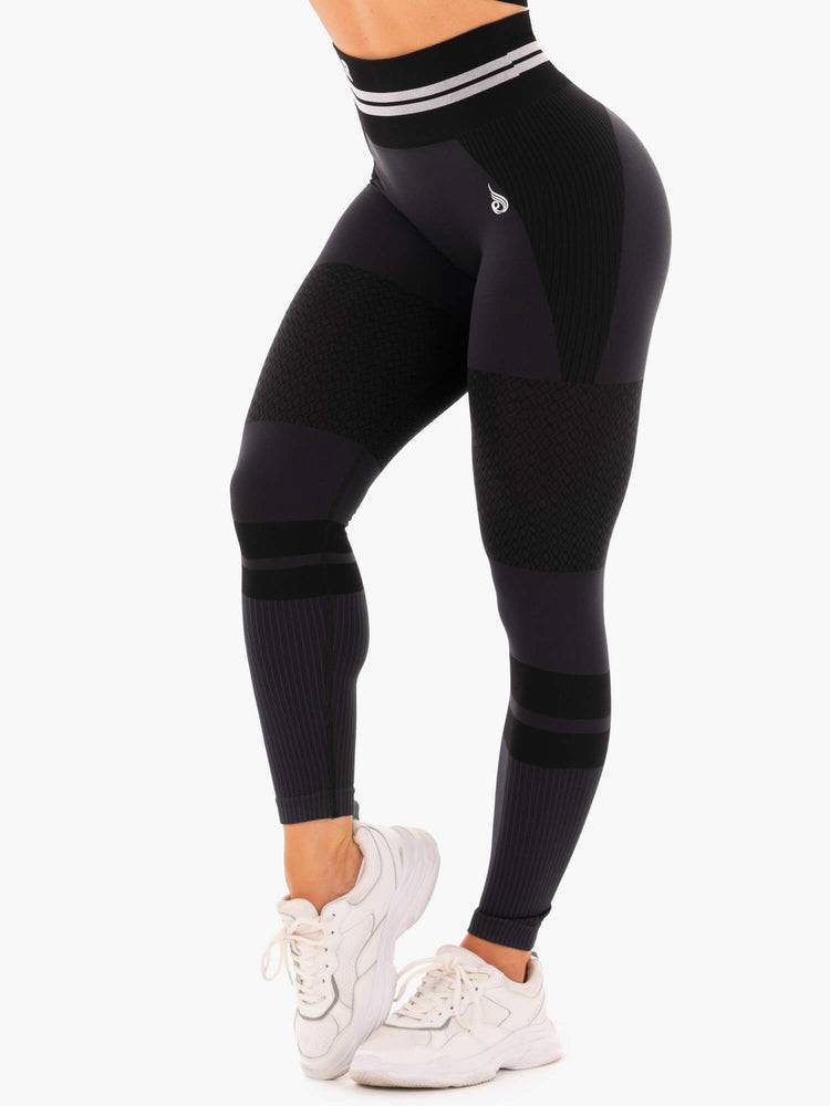 Legginsy Damskie Ryderwear Women Leggings Freestyle Seamless High Waisted Czarne | PL2388HK