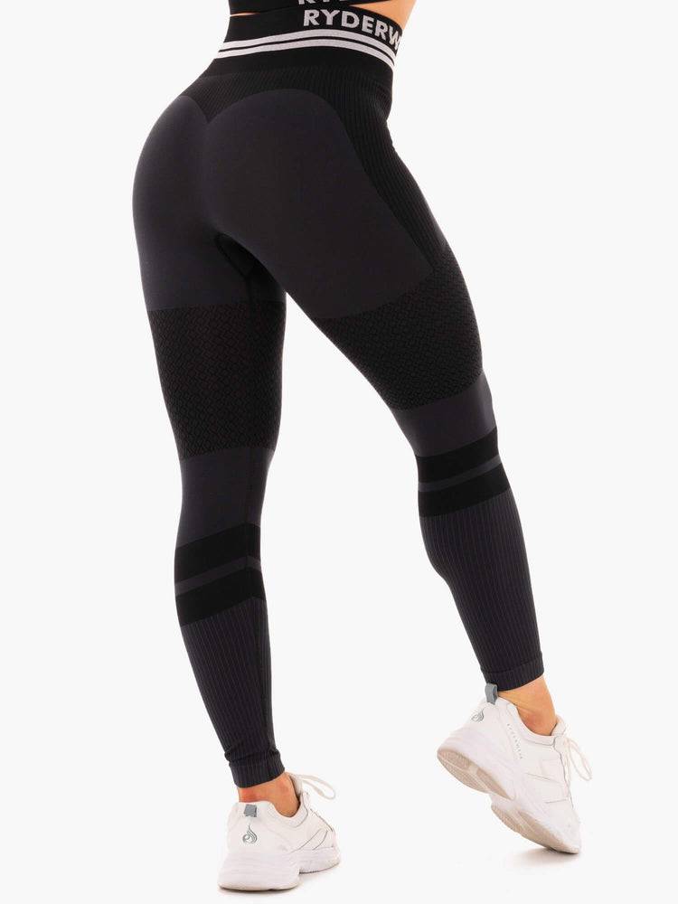 Legginsy Damskie Ryderwear Women Leggings Freestyle Seamless High Waisted Czarne | PL2388HK