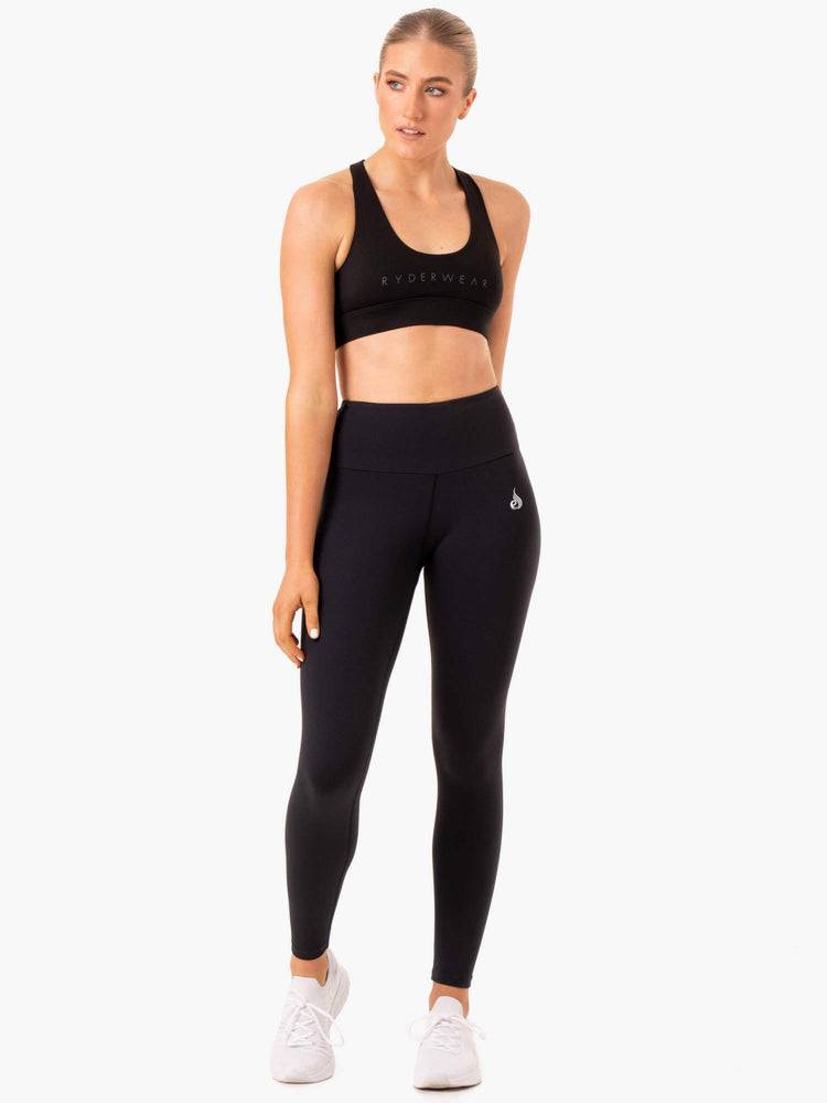 Legginsy Damskie Ryderwear Women Leggings Staples Scrunch Bum Czarne | PL2389GL