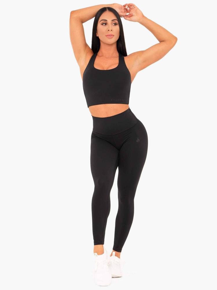 Legginsy Damskie Ryderwear Women Leggings NKD High Waisted Czarne | PL2390FM