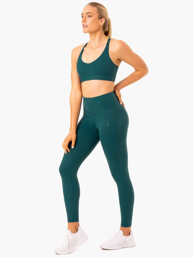 Legginsy Damskie Ryderwear Women Leggings NKD Align Turkusowe | PL2394PQ