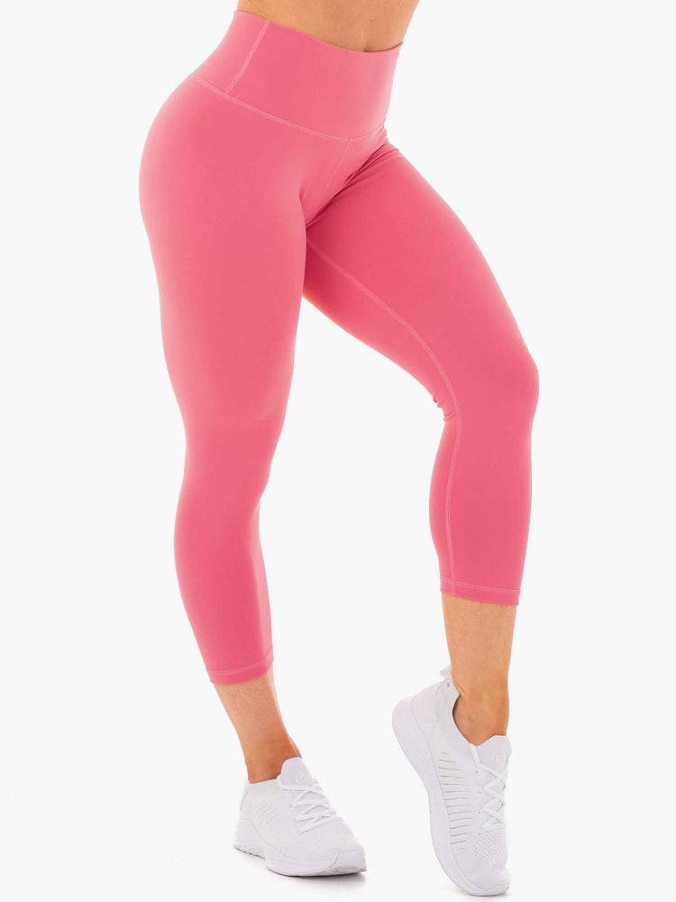 Legginsy Damskie Ryderwear Women Leggings Motion High Waisted 7/8 Różowe | PL2396IS