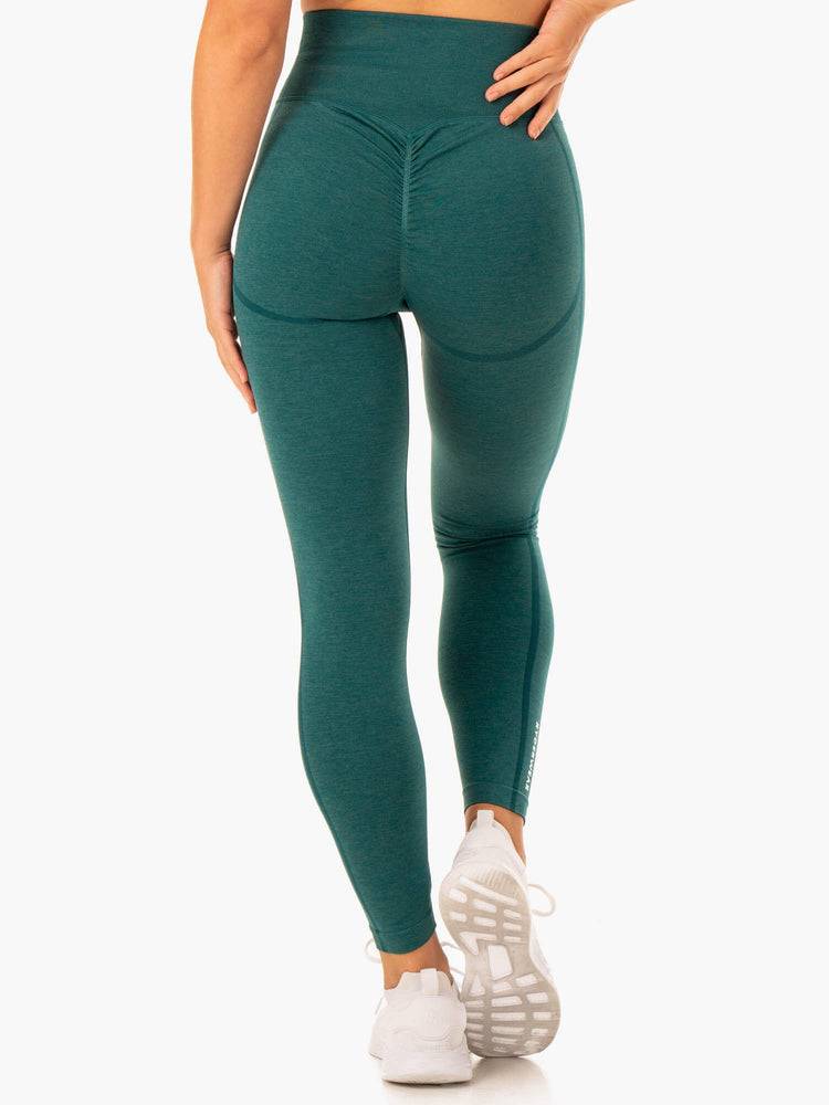 Legginsy Damskie Ryderwear Women Leggings Enhance Scrunch Bum Seamless Turkusowe | PL2402WY