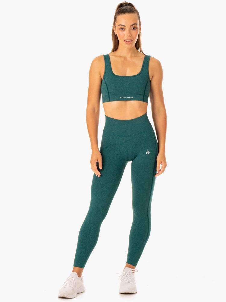 Legginsy Damskie Ryderwear Women Leggings Enhance Scrunch Bum Seamless Turkusowe | PL2402WY