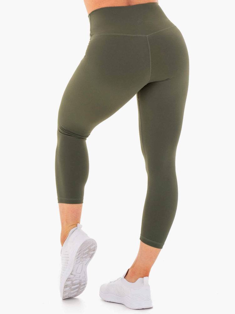 Legginsy Damskie Ryderwear Women Leggings Motion High Waisted 7/8 Khaki | PL2405NB