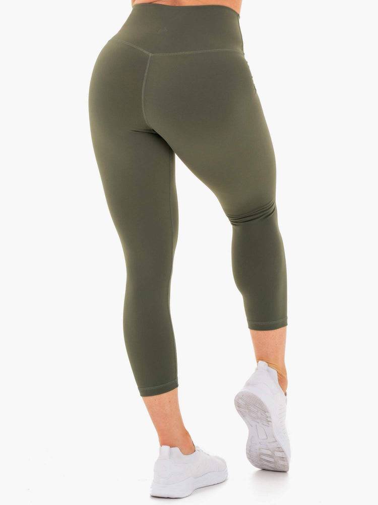 Legginsy Damskie Ryderwear Women Leggings Motion High Waisted 7/8 Khaki | PL2405NB