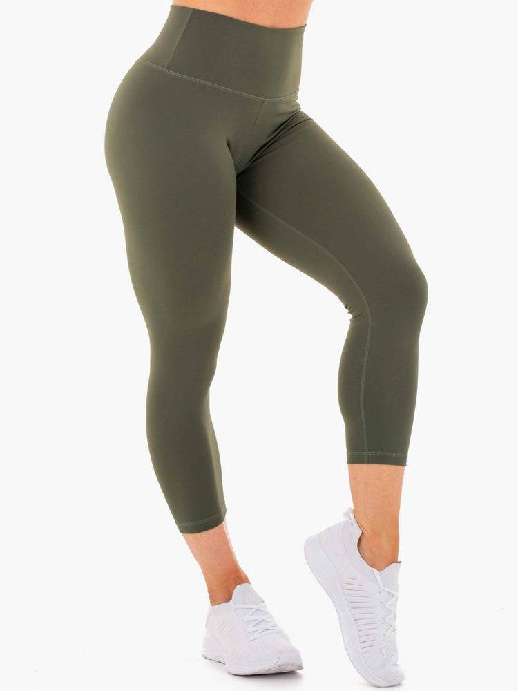 Legginsy Damskie Ryderwear Women Leggings Motion High Waisted 7/8 Khaki | PL2405NB