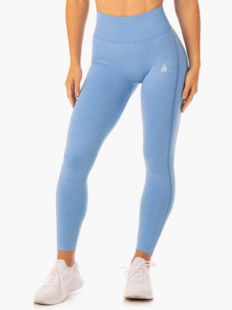 Legginsy Damskie Ryderwear Women Leggings Enhance Scrunch Bum Seamless Niebieskie | PL2409XF