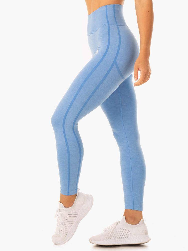 Legginsy Damskie Ryderwear Women Leggings Enhance Scrunch Bum Seamless Niebieskie | PL2409XF