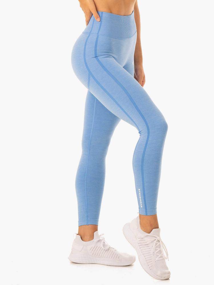 Legginsy Damskie Ryderwear Women Leggings Enhance Scrunch Bum Seamless Niebieskie | PL2409XF