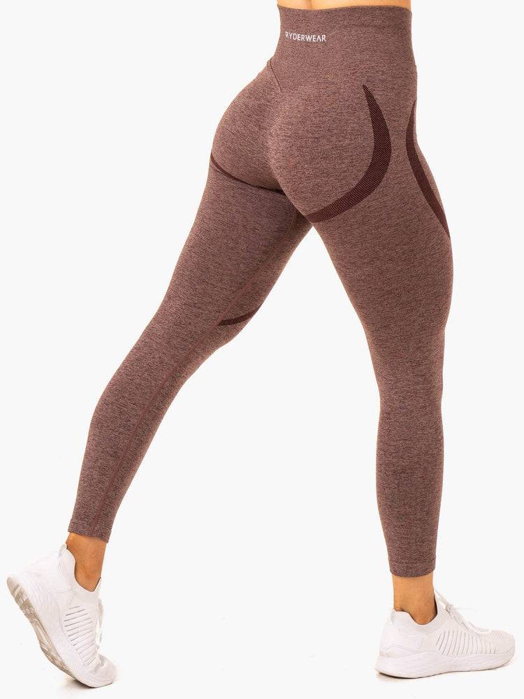 Legginsy Damskie Ryderwear Women Leggings Sculpt Seamless Czekolada | PL2410ZG