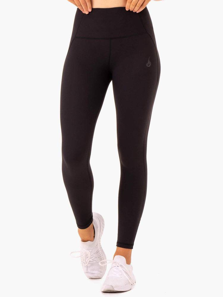 Legginsy Damskie Ryderwear Women Leggings Sola High Waisted Czarne | PL2412KI