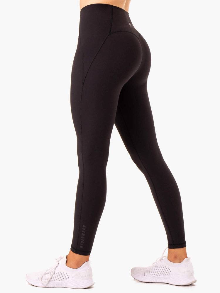 Legginsy Damskie Ryderwear Women Leggings Sola High Waisted Czarne | PL2412KI