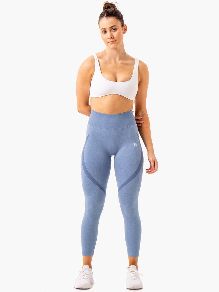 Legginsy Damskie Ryderwear Women Leggings Sculpt Seamless Niebieskie | PL2415GL