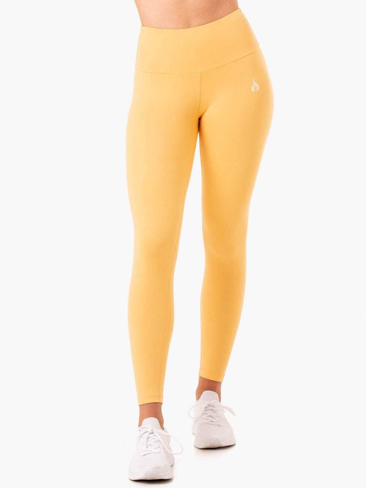 Legginsy Damskie Ryderwear Women Leggings Staples Scrunch Bum Mango | PL2416FM