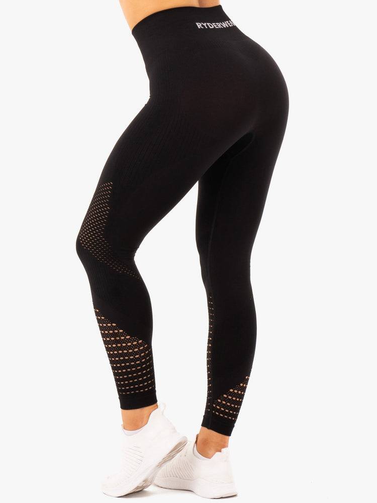 Legginsy Damskie Ryderwear Women Leggings Electra Seamless Czarne | PL2421OR