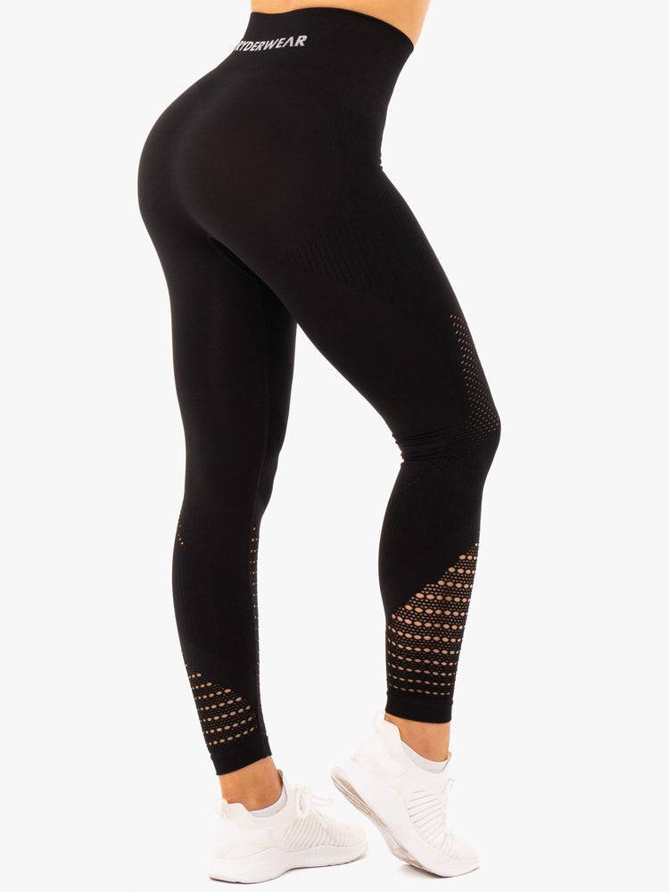 Legginsy Damskie Ryderwear Women Leggings Electra Seamless Czarne | PL2421OR