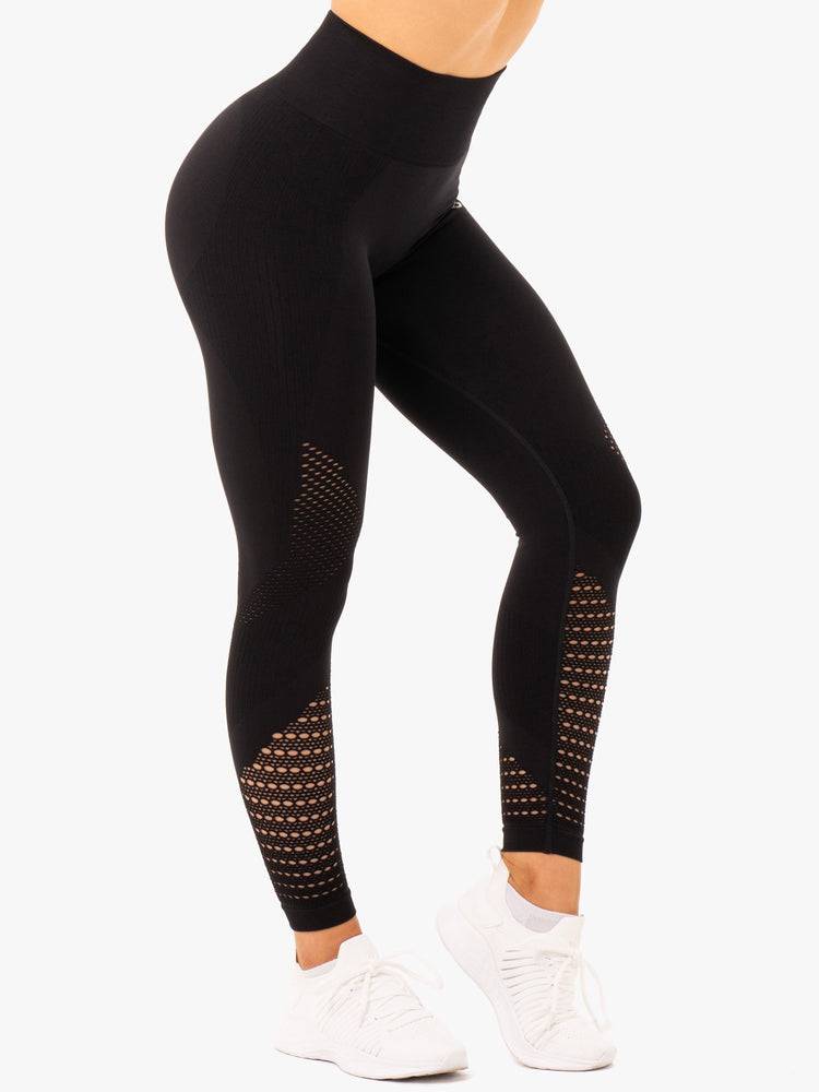 Legginsy Damskie Ryderwear Women Leggings Electra Seamless Czarne | PL2421OR