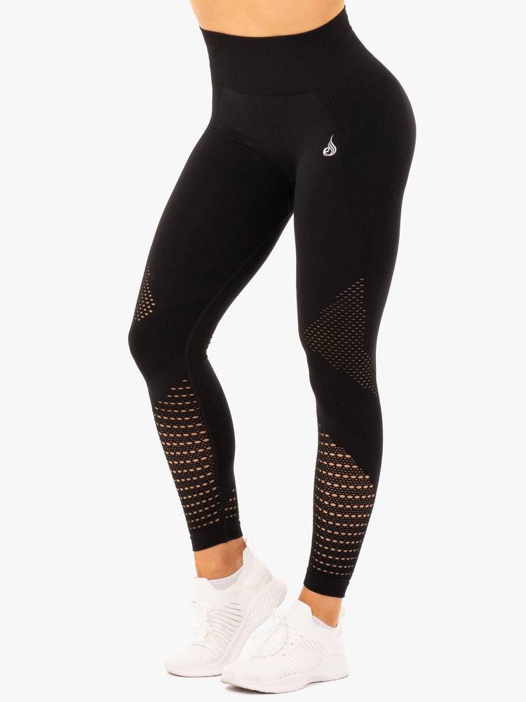 Legginsy Damskie Ryderwear Women Leggings Electra Seamless Czarne | PL2421OR