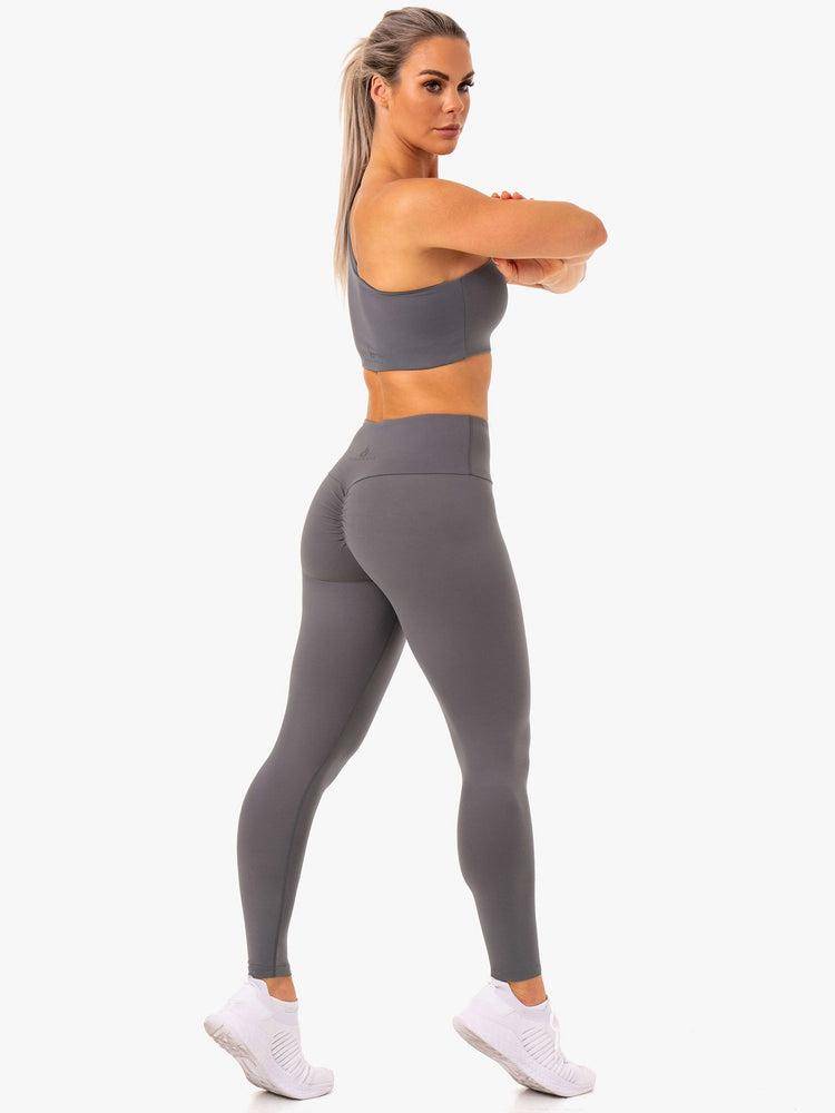 Legginsy Damskie Ryderwear Women Leggings Adapt High Waisted Scrunch Szare | PL2423UT