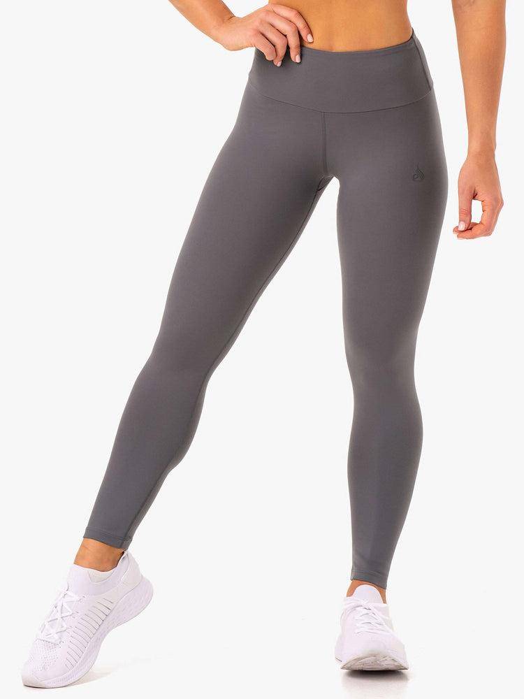 Legginsy Damskie Ryderwear Women Leggings Adapt High Waisted Scrunch Szare | PL2423UT