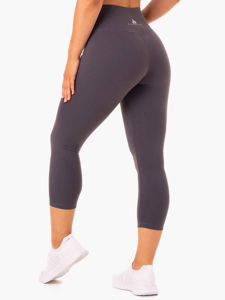 Legginsy Damskie Ryderwear Women Leggings Base 7/8 High Waisted Szare | PL2426RW