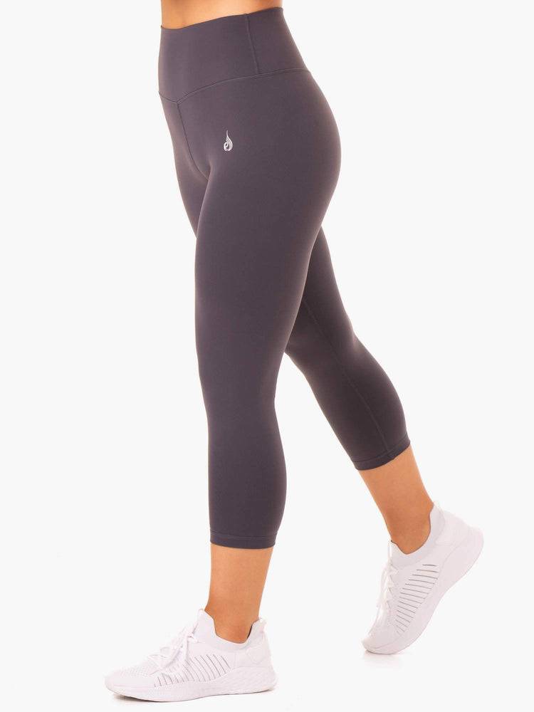 Legginsy Damskie Ryderwear Women Leggings Base 7/8 High Waisted Szare | PL2426RW