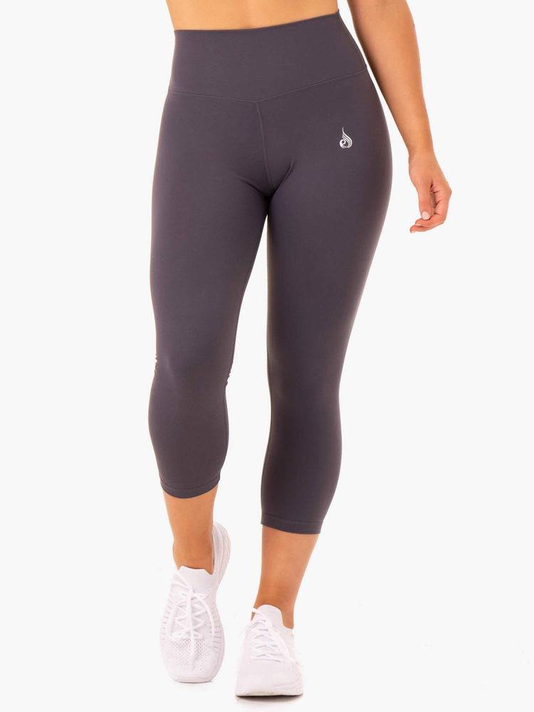 Legginsy Damskie Ryderwear Women Leggings Base 7/8 High Waisted Szare | PL2426RW