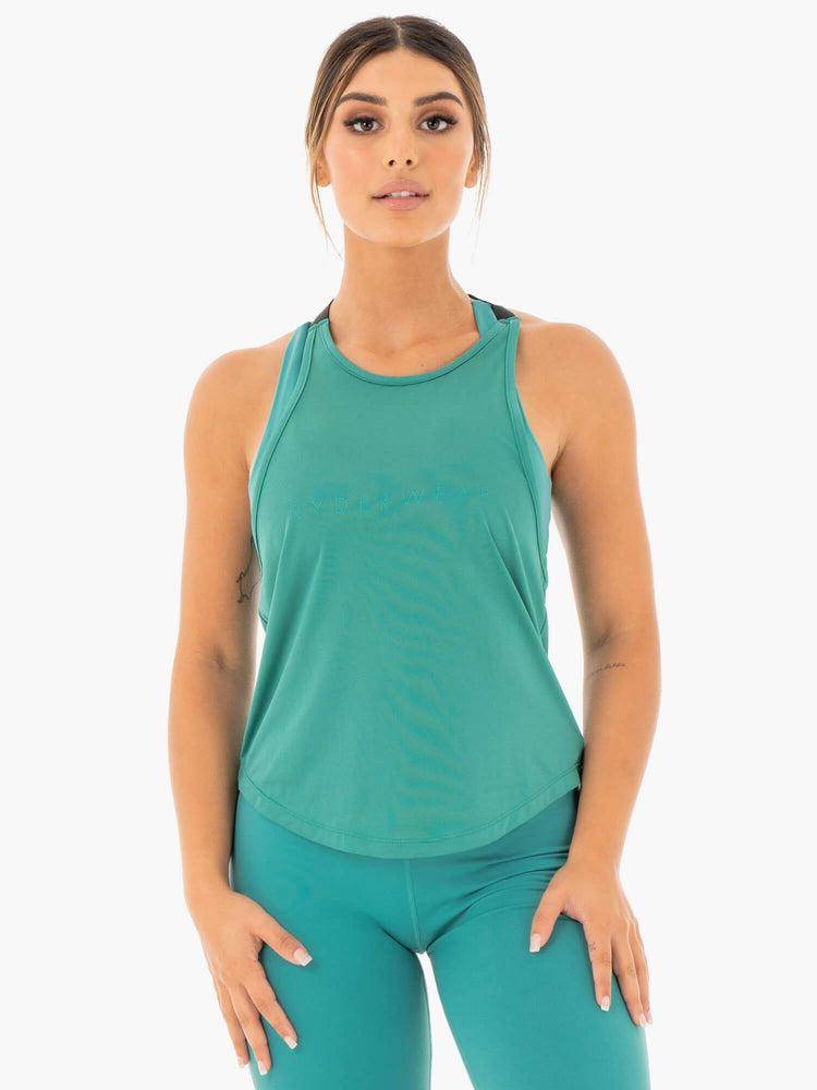 Podkoszulki Damskie Ryderwear Women Tanks Motion Slinky T-Back Turkusowe | PL1143WY