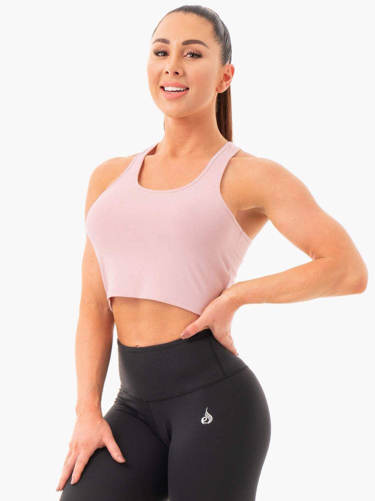 Podkoszulki Damskie Ryderwear Women Tanks Cropped Racer Back Różowe | PL1157HK