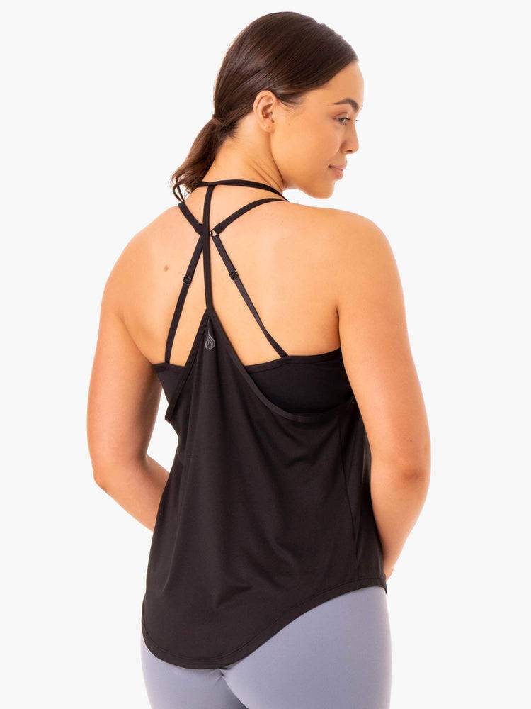 Podkoszulki Damskie Ryderwear Women Tanks Staples Slinky T-Back Czarne | PL1162XF