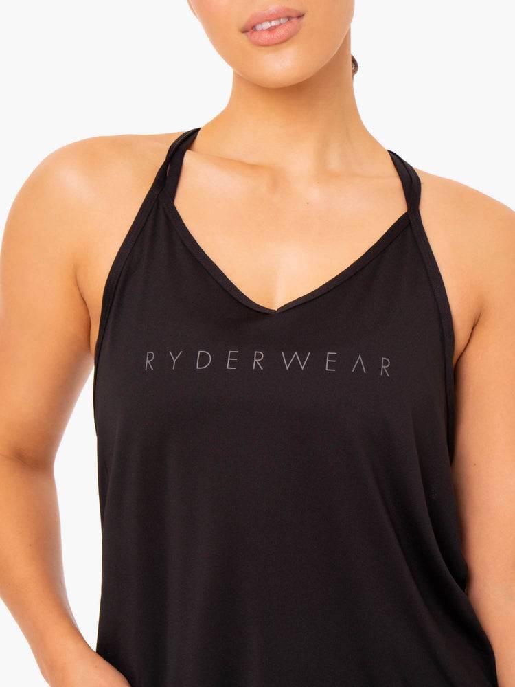 Podkoszulki Damskie Ryderwear Women Tanks Staples Slinky T-Back Czarne | PL1162XF