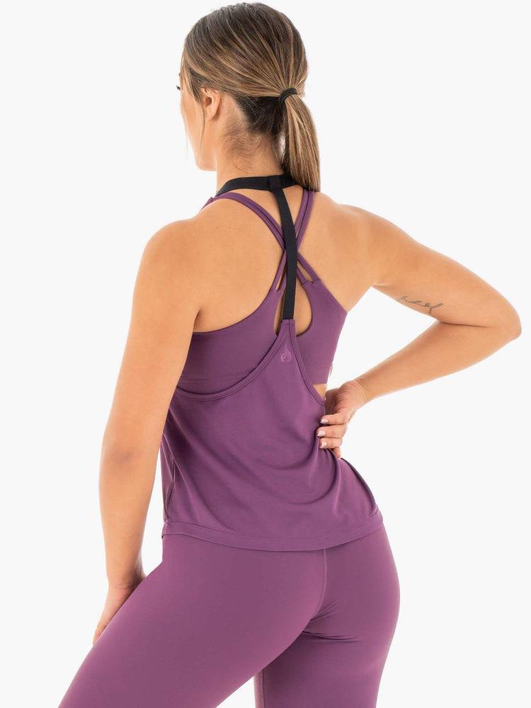 Podkoszulki Damskie Ryderwear Women Tanks Motion Slinky T-Back Fioletowe | PL1164VD