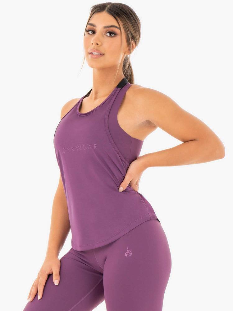 Podkoszulki Damskie Ryderwear Women Tanks Motion Slinky T-Back Fioletowe | PL1164VD