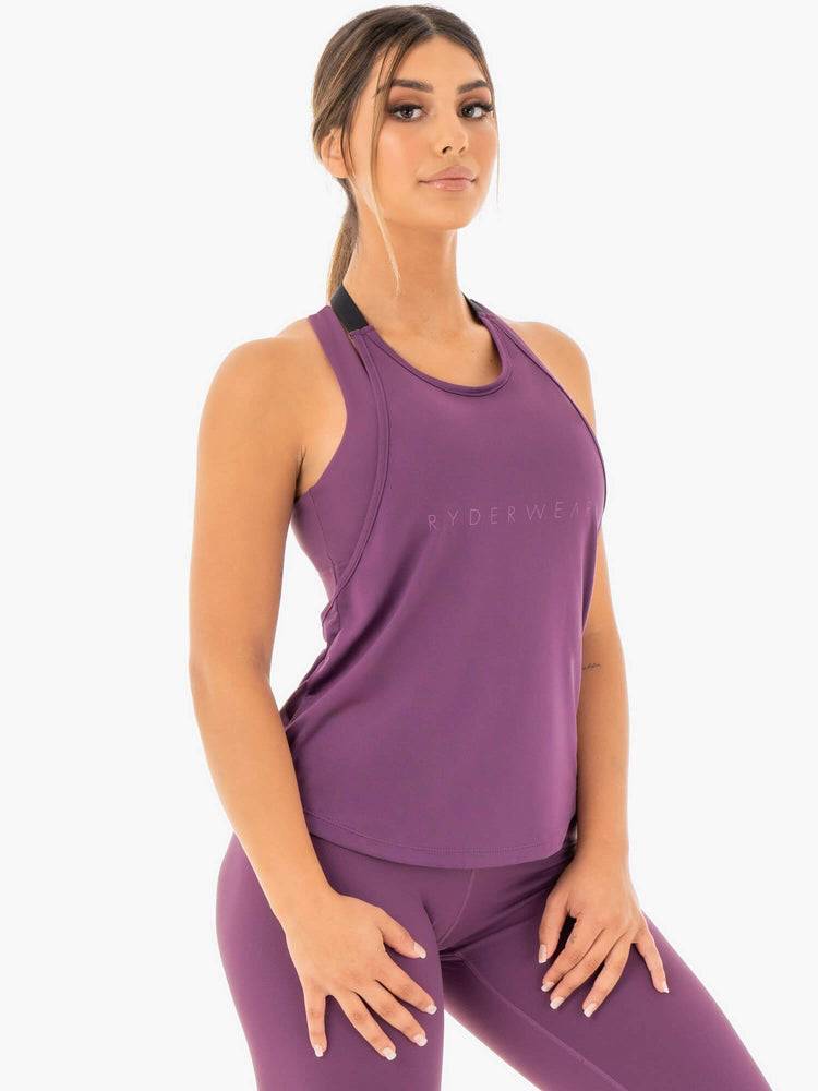 Podkoszulki Damskie Ryderwear Women Tanks Motion Slinky T-Back Fioletowe | PL1164VD