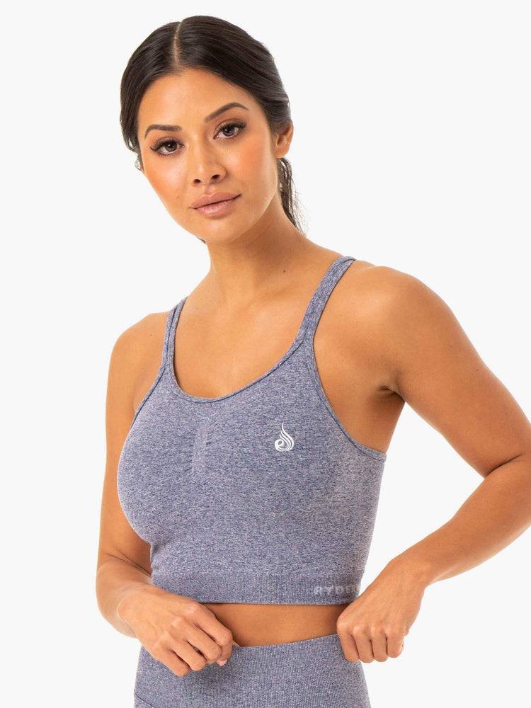 Podkoszulki Damskie Ryderwear Women Tanks Sculpt Seamless Granatowe | PL1167MA