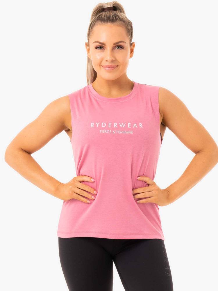 Podkoszulki Damskie Ryderwear Women Tanks Ladies Baller Różowe | PL1172TV