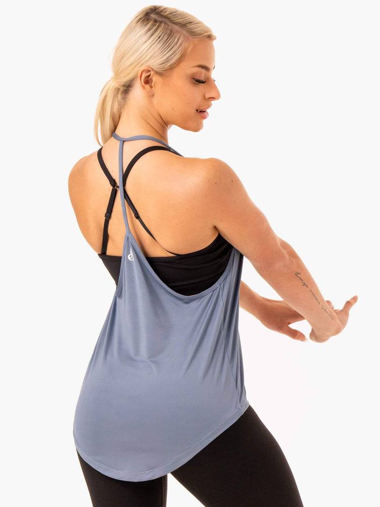 Podkoszulki Damskie Ryderwear Women Tanks Staples Slinky T-Back Szare | PL1189CE